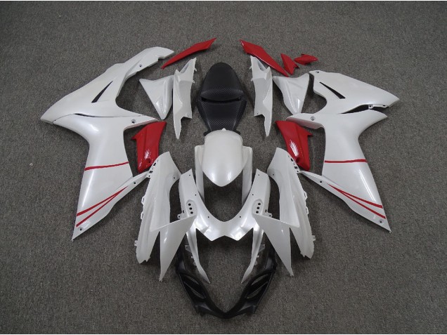 Perlweiß & Rot 11-24 GSXR 600-750 Motorrad Verkleidung