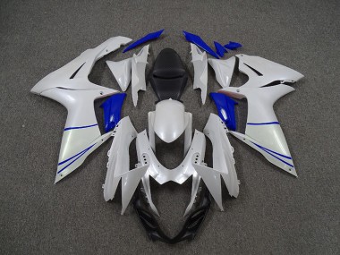 Perlweiß & Tiefes Blau 11-24 GSXR 600-750 Motorrad Verkleidung