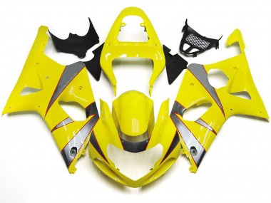 R-Kit In Glänzendem Gelb & Silber 00-02 GSXR 1000 Motorrad Verkleidung