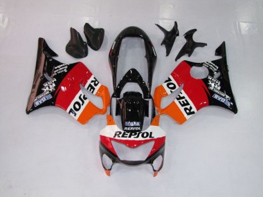 Repsol Rot Orange & Schwarz 99-00 CBR600 F4 Motorrad Verkleidung