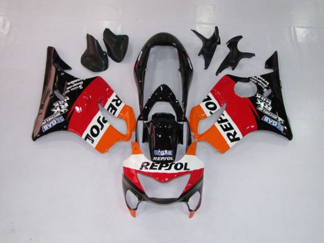 Repsol Rot Orange & Schwarz 99-00 CBR600 F4 Motorrad Verkleidung