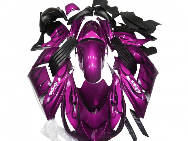 Rosa Glänzend & Flame 06-11 ZX14R Motorrad Verkleidung