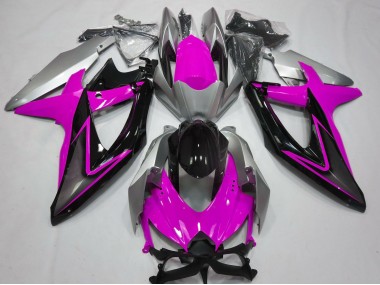 Rosa & Silber 08-10 GSXR 600-750 Motorrad Verkleidung