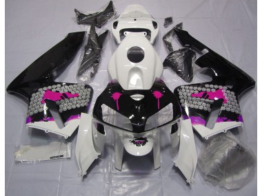 Rosa Splatter Auf Glanz Schwarz 05-06 CBR600RR Motorrad Verkleidung