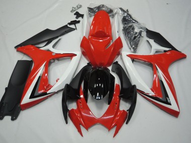 Rot & Weiß 06-07 GSXR 600-750 Motorrad Verkleidung