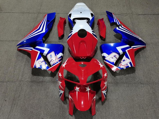 Rot Weiß & Blau 69 05-06 CBR600RR Motorrad Verkleidung