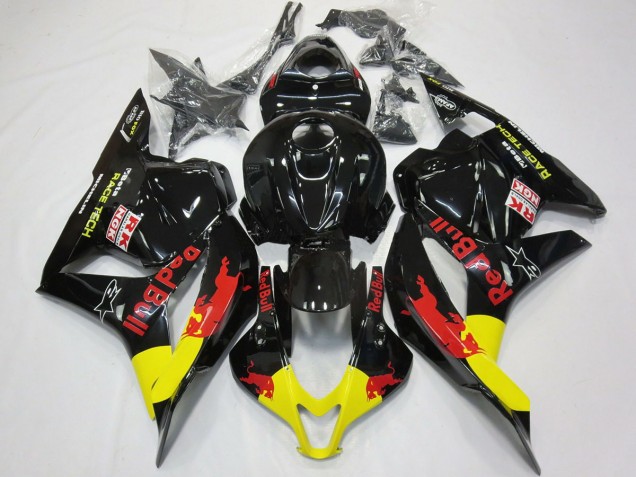Rot Bull Schwarz Glänzend 09-12 CBR600RR Motorrad Verkleidung