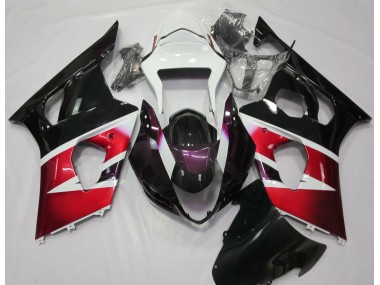 Rot Glänzend & Weiß 03-04 GSXR 1000 Motorrad Verkleidung