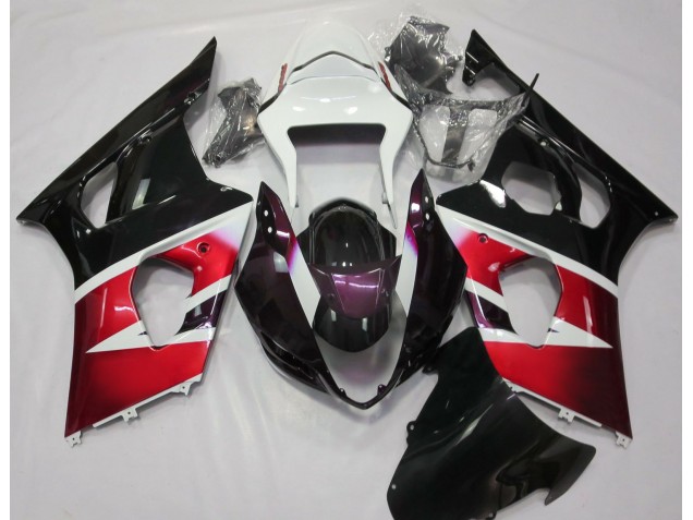 Rot Glänzend & Weiß 03-04 GSXR 1000 Motorrad Verkleidung