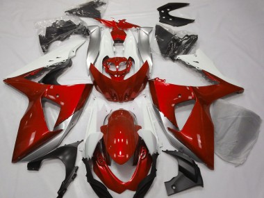 Rot Glänzend & Weiß 09-16 GSXR 1000 Motorrad Verkleidung