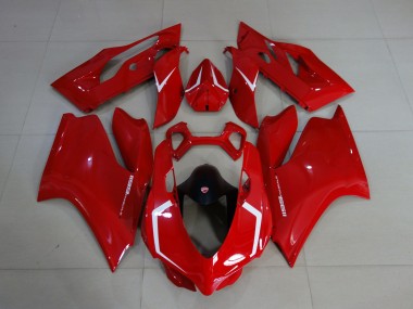 Rot Glänzend & Weiß 11-14 Ducati 1199 Motorrad Verkleidung