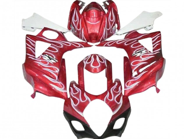 Rot Glänzend & Weiß Flamme 07-08 GSXR 1000 Motorrad Verkleidung