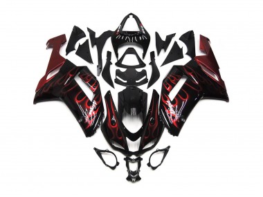 Rot Glänzend Flamme 07-08 ZX6R Motorrad Verkleidung