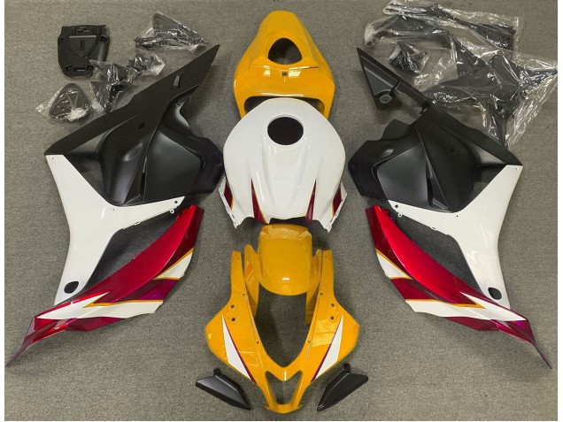 Rot Glänzend Weiß & Gelb 09-12 CBR600RR Motorrad Verkleidung