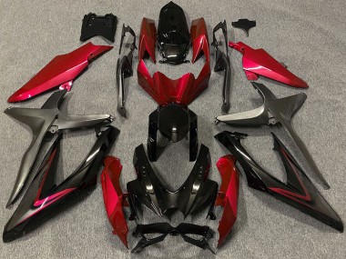Rot Glänzend & Grün R 08-10 GSXR 600-750 Motorrad Verkleidung