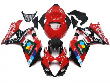 Rot Glänzend Mehrfarben-Design 07-08 GSXR 1000 Motorrad Verkleidung
