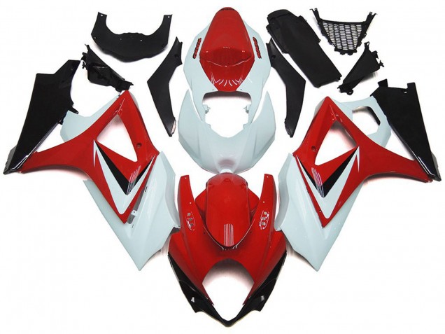 Rot Glänzend Mit Weiß OEM-Stil 07-08 GSXR 1000 Motorrad Verkleidung