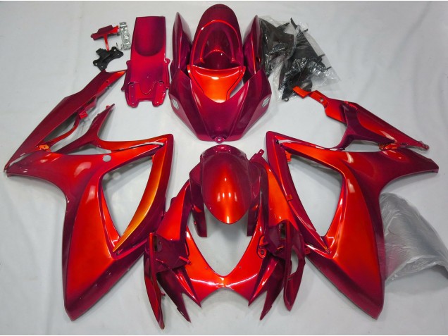 Rot Glänzend Schlichte Design 06-07 GSXR 600-750 Motorrad Verkleidung