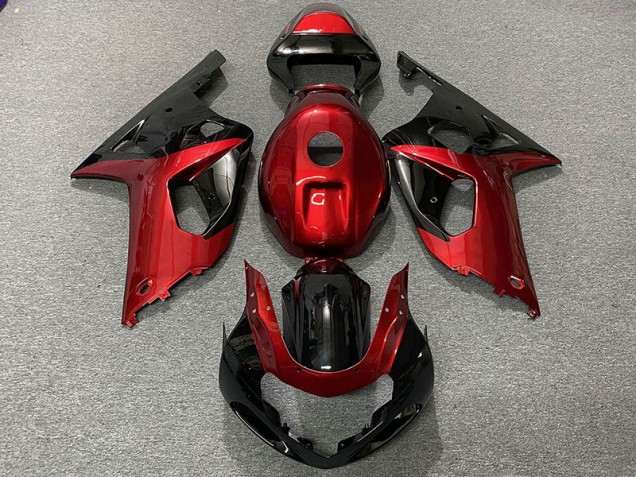 Rot Glänzend & Schwarz 01-03 GSXR 600-750 Motorrad Verkleidung