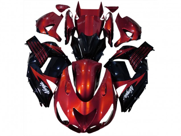 Rot Glänzend & Schwarz 06-11 ZX14R Motorrad Verkleidung