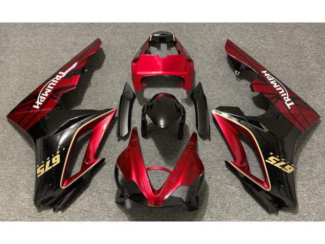 Rot Glänzend & Schwarz 09-12 Daytona 675 Motorrad Verkleidung