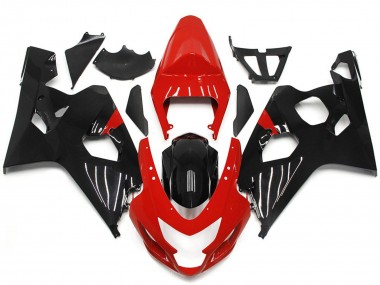 Rot & Glänzender Schwarzstil 04-05 GSXR 600-750 Motorrad Verkleidung