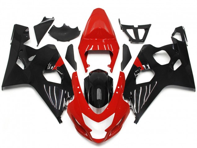 Rot & Glänzender Schwarzstil 04-05 GSXR 600-750 Motorrad Verkleidung