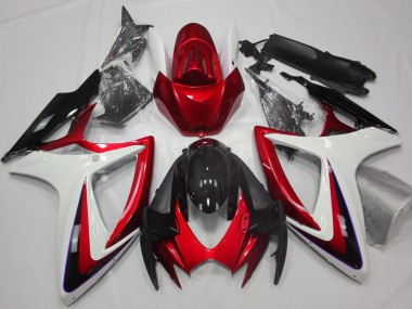 Rot & Weiß Ohne Abzeichen 06-07 GSXR 600-750 Motorrad Verkleidung
