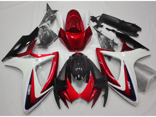 Rot & Weiß Ohne Abzeichen 06-07 GSXR 600-750 Motorrad Verkleidung