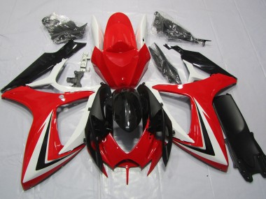 Rot Schwarz & Weiß 06-07 GSXR 600-750 Motorrad Verkleidung