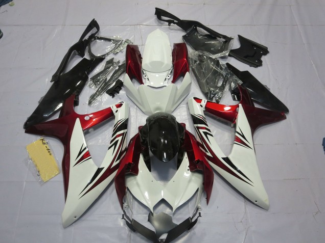 Rot Weiß Schwarz 08-10 GSXR 600-750 Motorrad Verkleidung