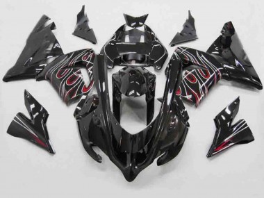 Rot Schwarz Flamme 04-05 ZX10R Motorrad Verkleidung