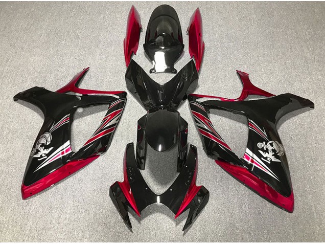 Rot & Schwarz Glänzend Design 06-07 GSXR 600-750 Motorrad Verkleidung