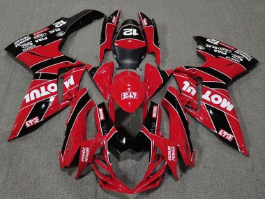 Rot & Schwarz Glänzend Motul 11-24 GSXR 600-750 Motorrad Verkleidung