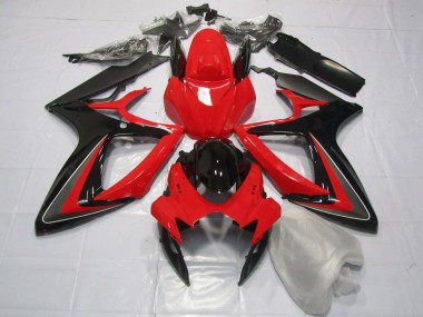 Rot Schwarz & Grau 06-07 GSXR 600-750 Motorrad Verkleidung