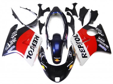 Rot Schwarz & Weiß Repsol 96-07 CBR1100XX Motorrad Verkleidung