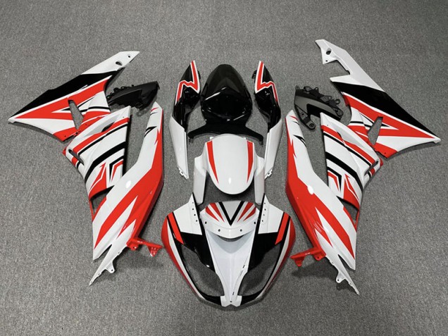 Rot-Weiß-Schwarz-Zack 09-12 ZX6R Motorrad Verkleidung