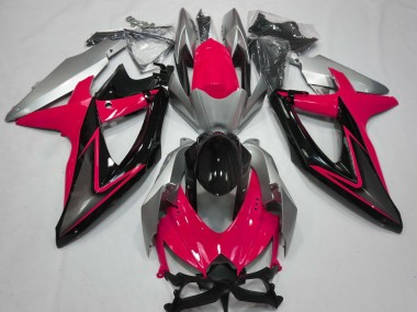 Rot & Silber 08-10 GSXR 600-750 Motorrad Verkleidung