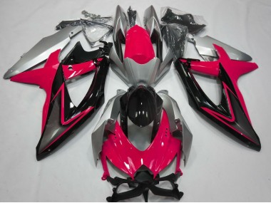 Rot & Silber 08-10 GSXR 600-750 Motorrad Verkleidung