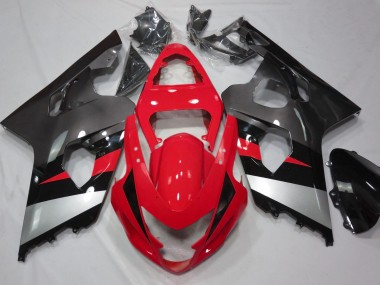 Rot & Silber Glänzend 04-05 GSXR 600-750 Motorrad Verkleidung