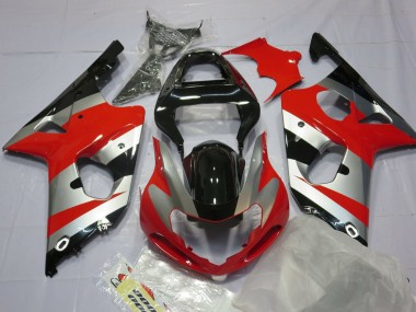 Rot-Silber & Schwarz 00-02 GSXR 1000 Motorrad Verkleidung