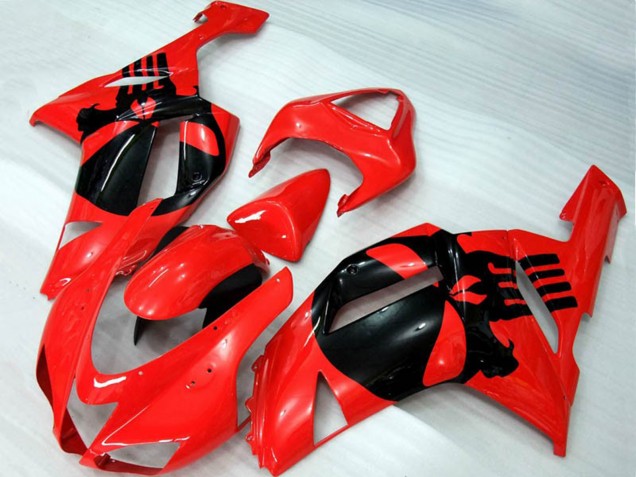 Rot Totenkopf 07-08 ZX6R Motorrad Verkleidung Rot Totenkopf 07-08 ZX6R Motorrad Verkleidung
