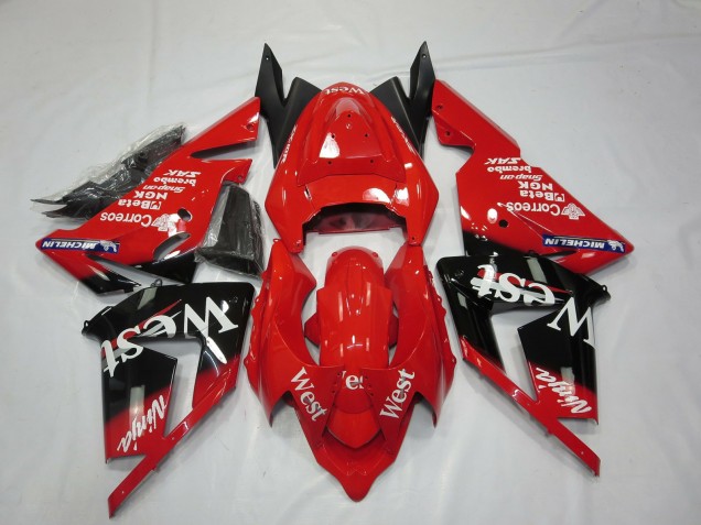 Rot West 04-05 ZX10R Motorrad Verkleidung Rot West 04-05 ZX10R Motorrad Verkleidung