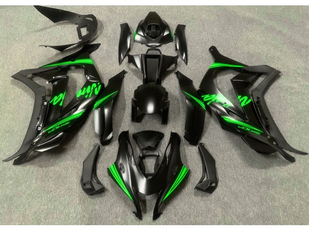 Satinschwarz & Grün 16-19 ZX10R Motorrad Verkleidung Satinschwarz & Grün 16-19 ZX10R Motorrad Verkleidung
