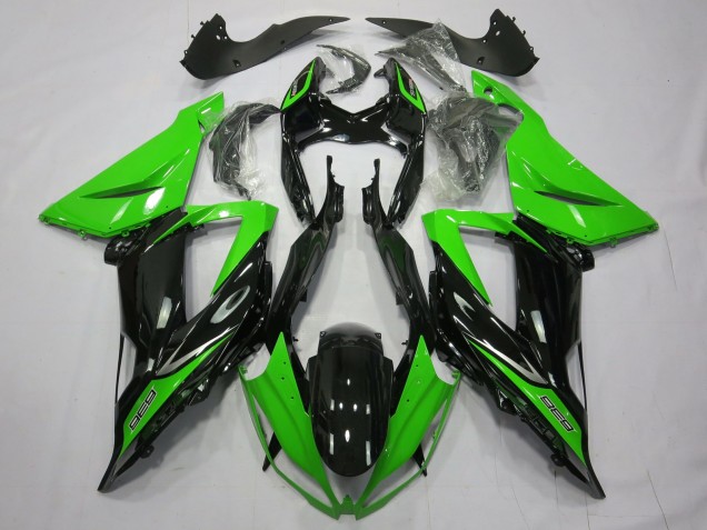 Schlichte Glänzend Schwarz Grün 13-18 ZX6R Motorrad Verkleidung