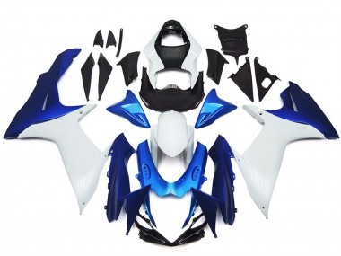Schlichte Weißes & Blaues Stil Kit 11-24 GSXR 600-750 Motorrad Verkleidung