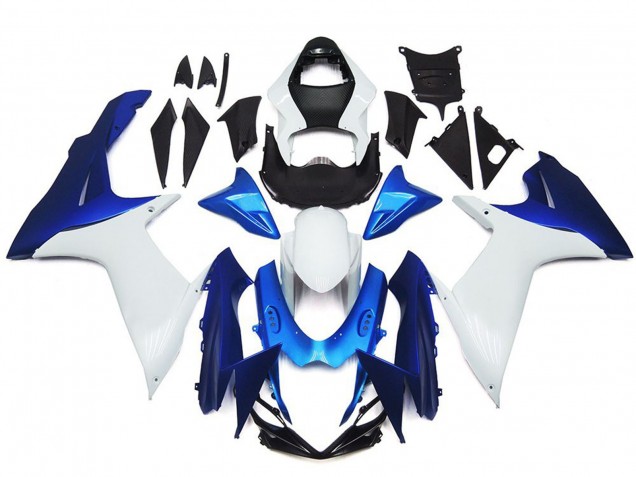 Schlichte Weißes & Blaues Stil Kit 11-24 GSXR 600-750 Motorrad Verkleidung