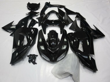 Schwarz-Einfarbig Glänzend 06-07 ZX10R Motorrad Verkleidung