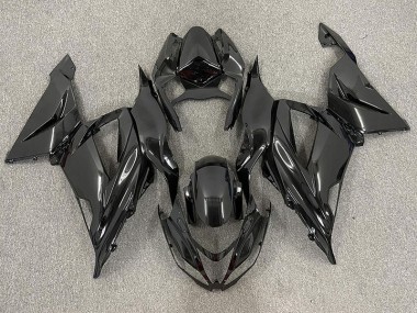 Schwarz-Einfarbig Glänzend 13-18 ZX6R Motorrad Verkleidung