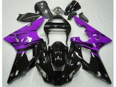 Schwarz Flamme & Lila 00-01 R1 Motorrad Verkleidung